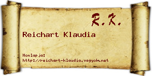 Reichart Klaudia névjegykártya
